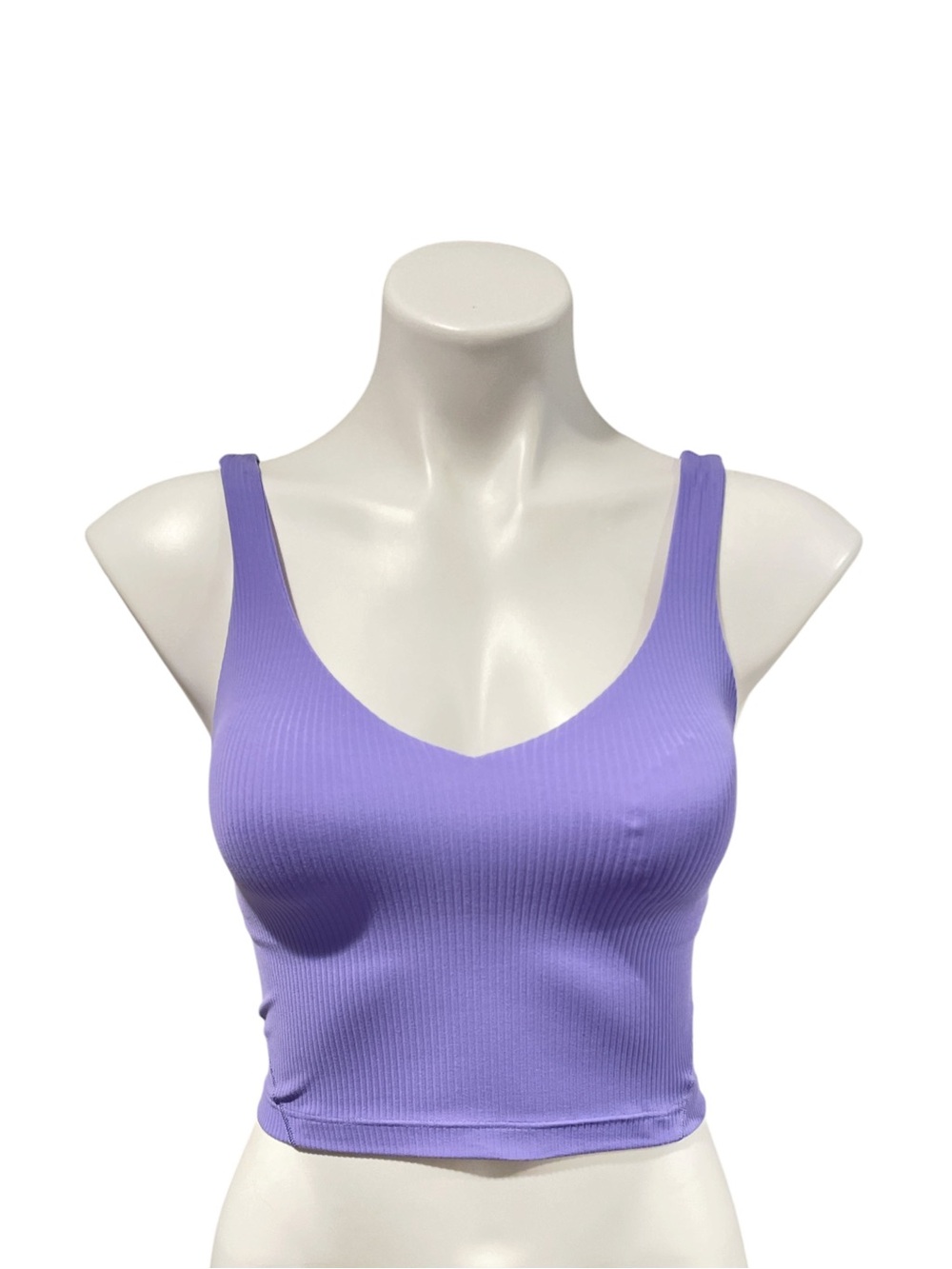 Lululemon Align Ribbed Cropped Tank V-neck Dark Lavender Size 4